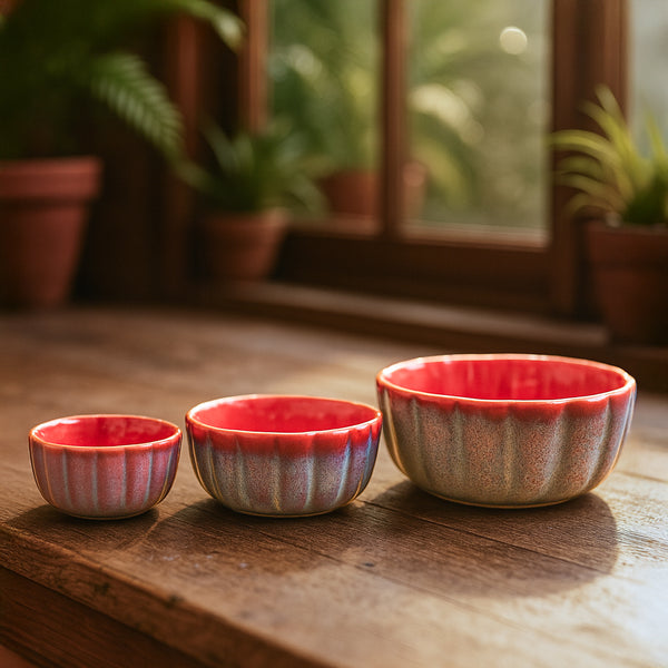 Sunset Mirage Ceramic Bowl Set - Set of 3