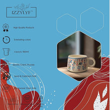 Artisan Leaf Printed Ceramic Tea Cups (Set of 6)