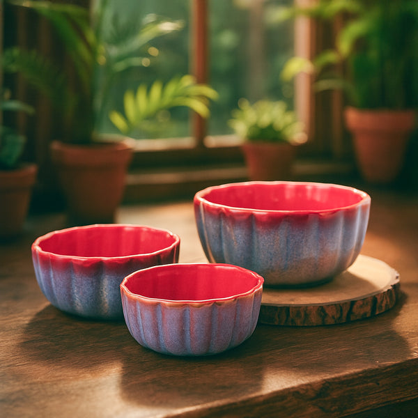 Sunset Mirage Ceramic Bowl Set - Set of 3