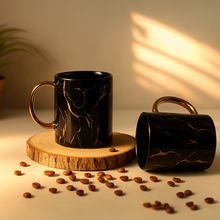 Black Golden Pipe Coffee Mug Set (370ml Each)