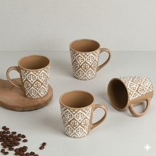 Leaf Design Ceramic Coffee Mug (200ml each)
