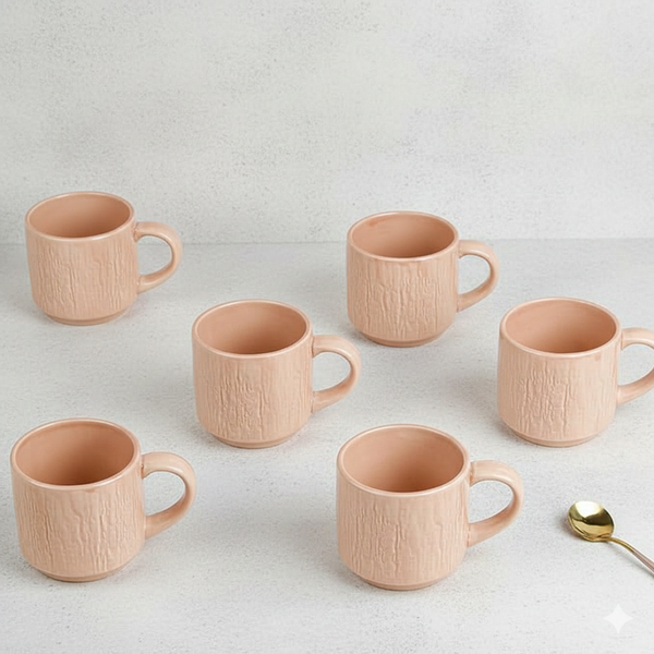 Sky Stone Classic Tea Cup Set of 6 (240ml Each)