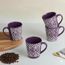 Leaf Design Ceramic Coffee Mug (200ml each)