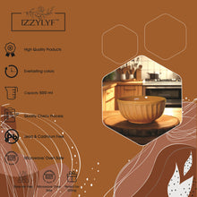 IZZYLYF Wave Yellow Ceramic Bowl(500ml Each)